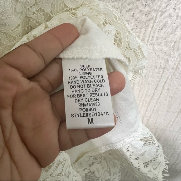 OFF-WHITE STORIA LACE OVERLAY HIGH NECK DRESS!! M Medium - Picture 9 of 11